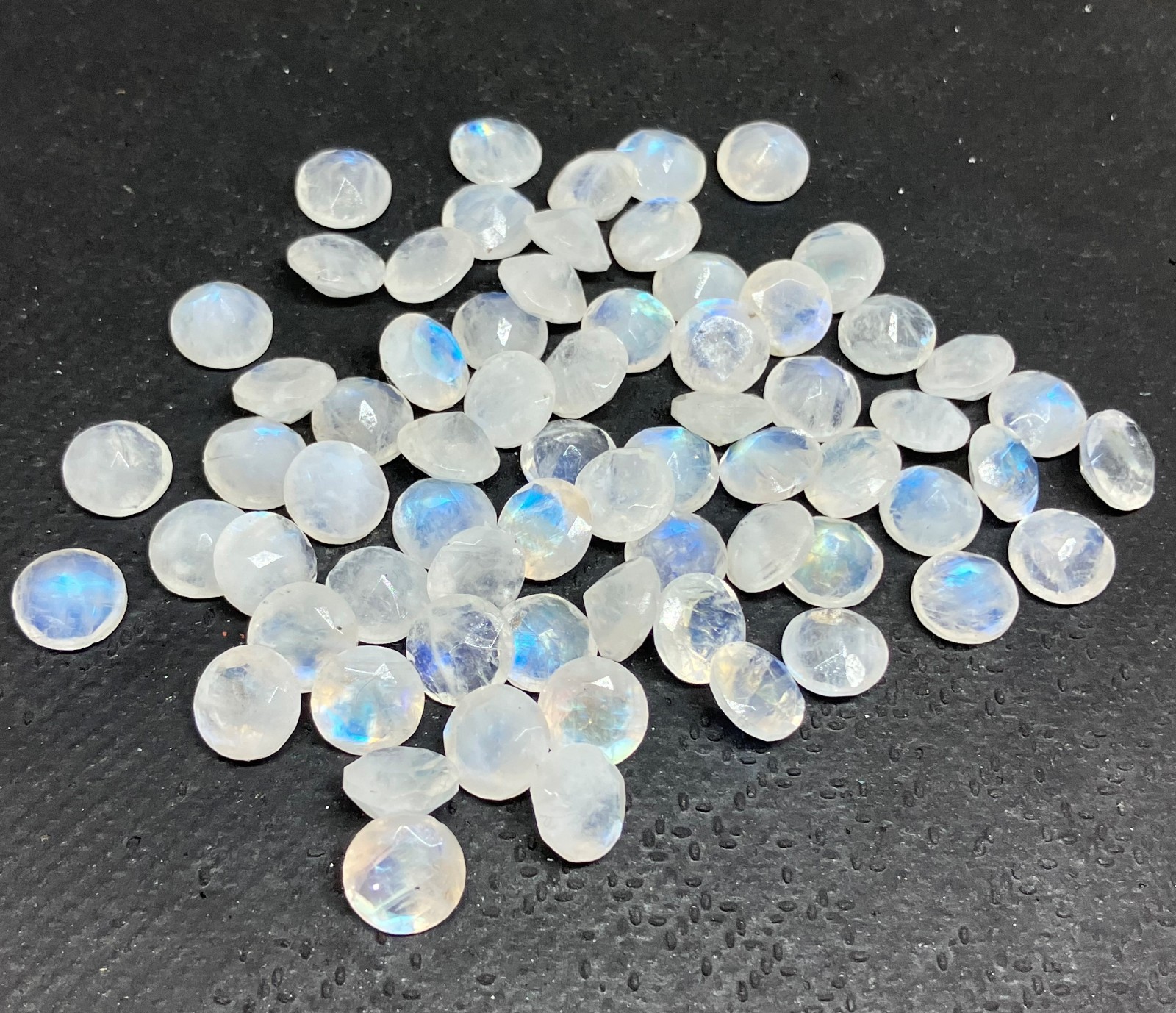 AAA Natural Rainbow Moonstone Round Cut Loose Gemstone For Making All Jewelry