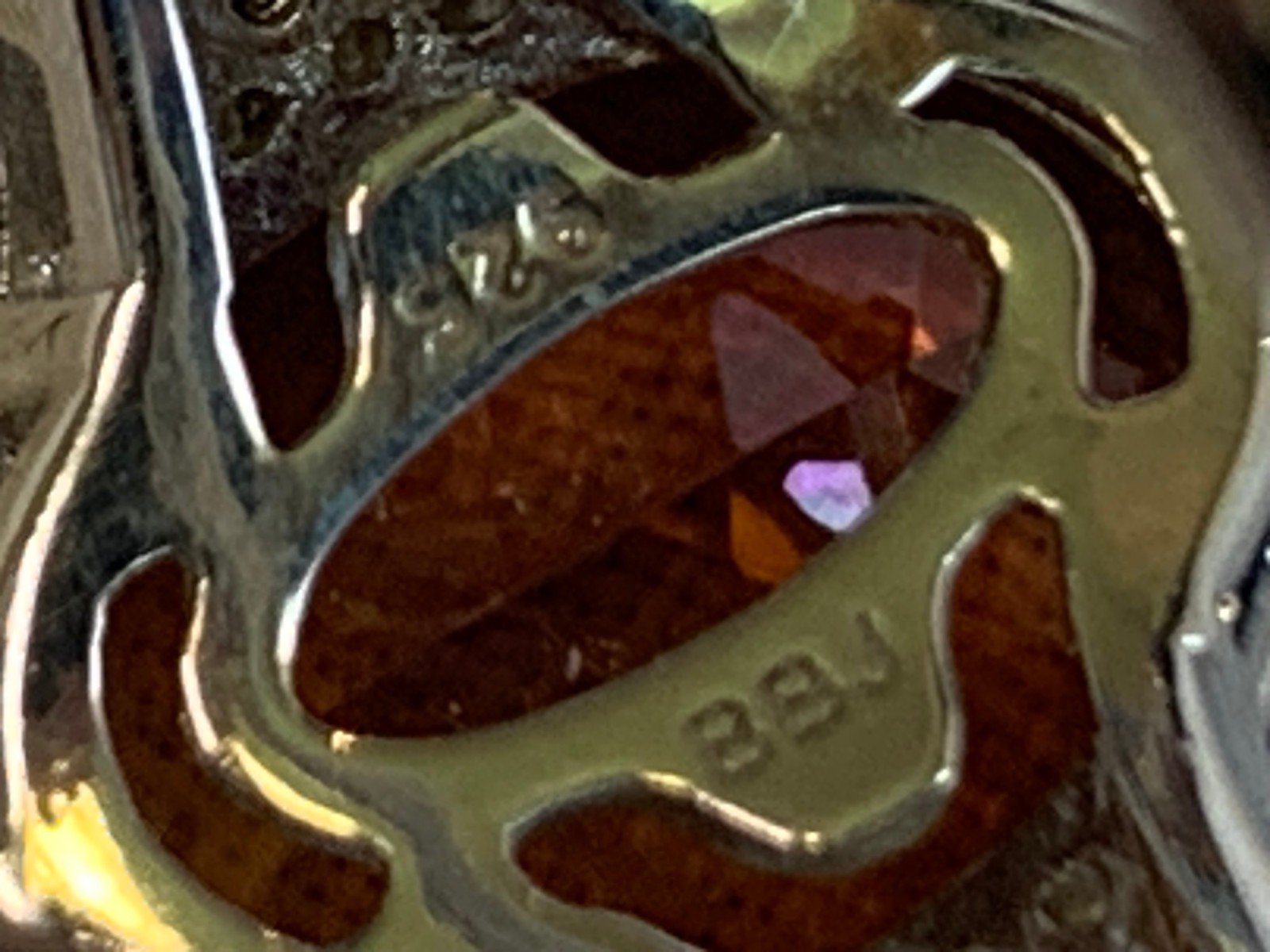 Sterling Silver Ring 4.48g Jewelry Size 7 Band Twilight Fire Topaz Look *READ*