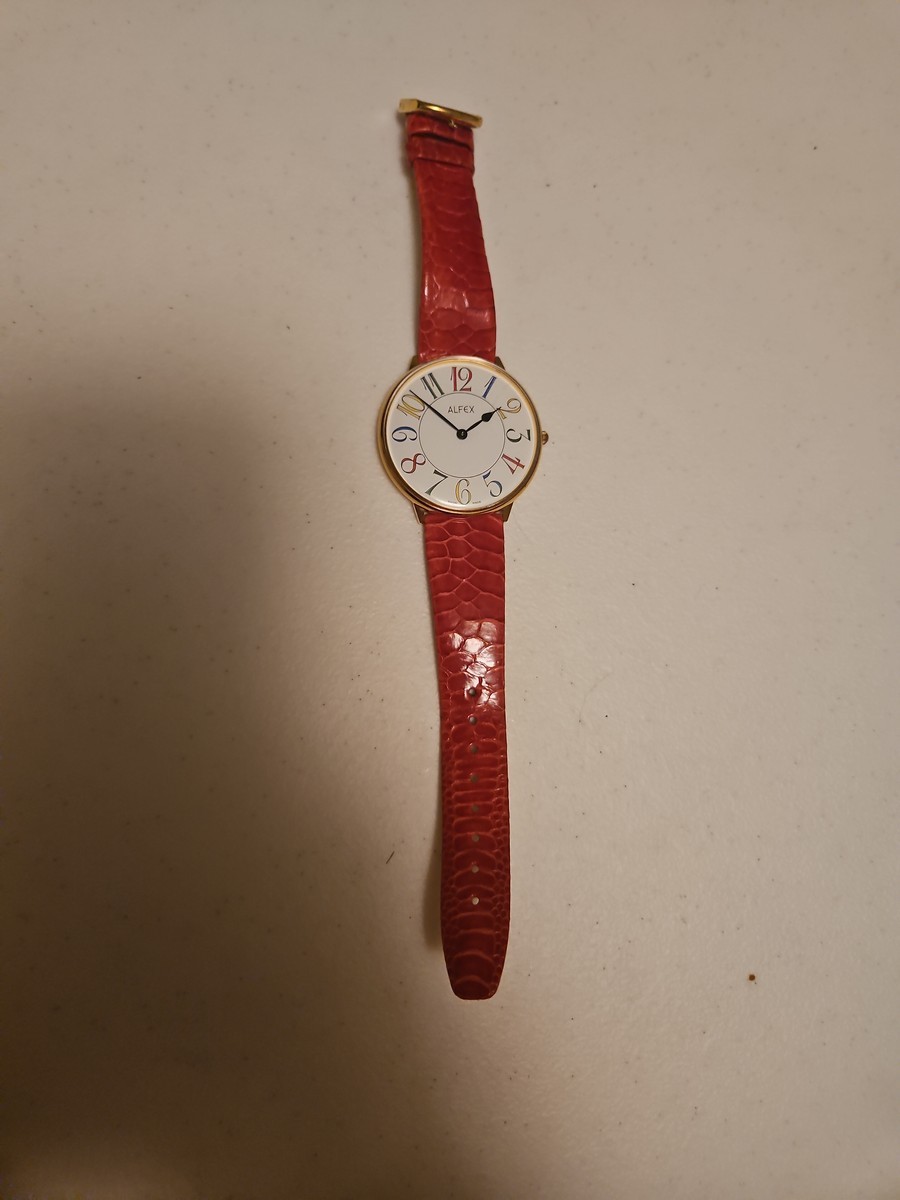 Alfex Swiss Made Quartz Watch w/ Multi-Color Numerals