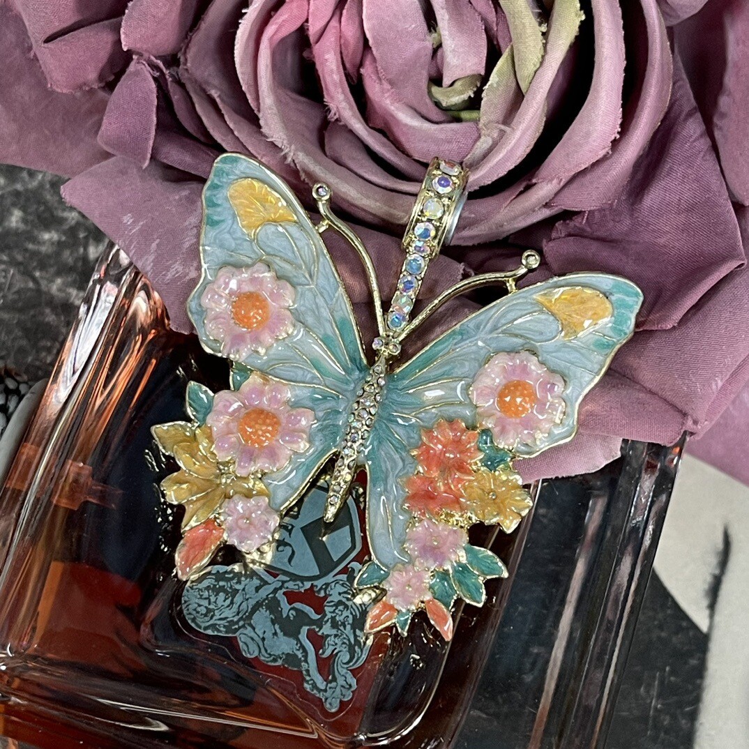 New Vintage Literary Retro Heavy Industry Colored Enamel Butterfly Pendant