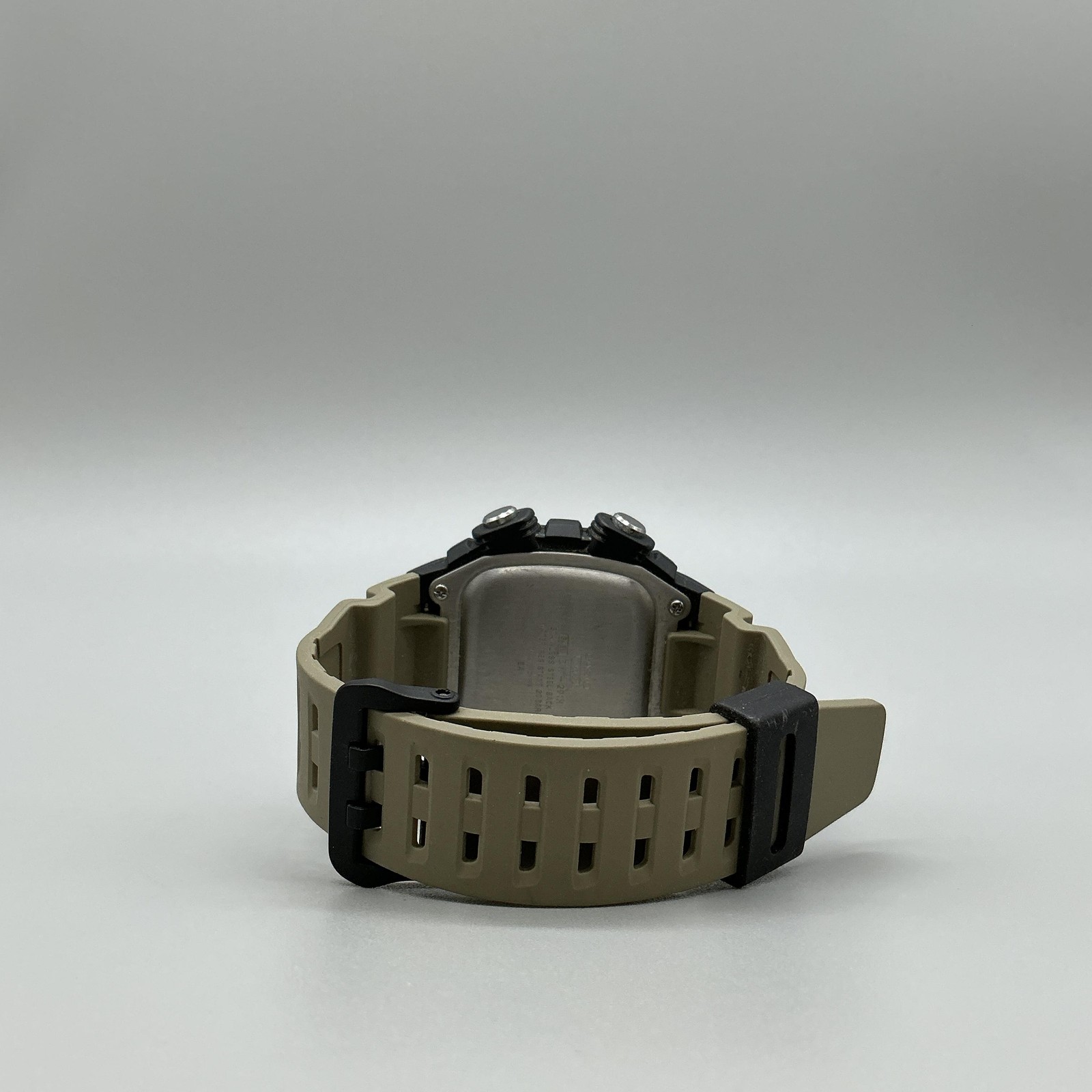 Casio DW-291H Mens Watch 46mm Digital Black Case Beige Strap 200M WR Day Date