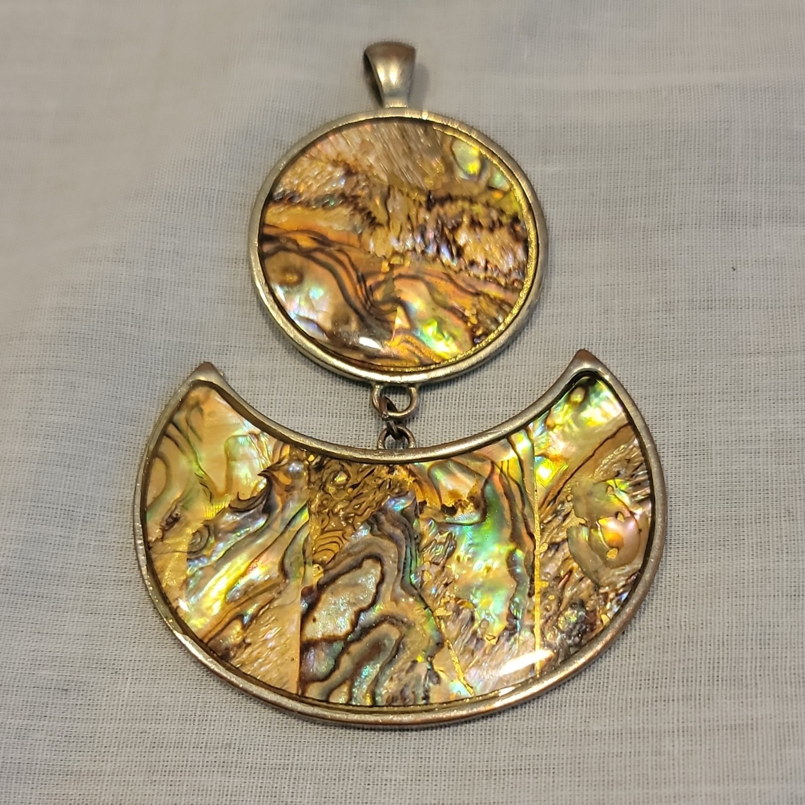 Vintage Abalone Shell Pendant Mid 20th Century