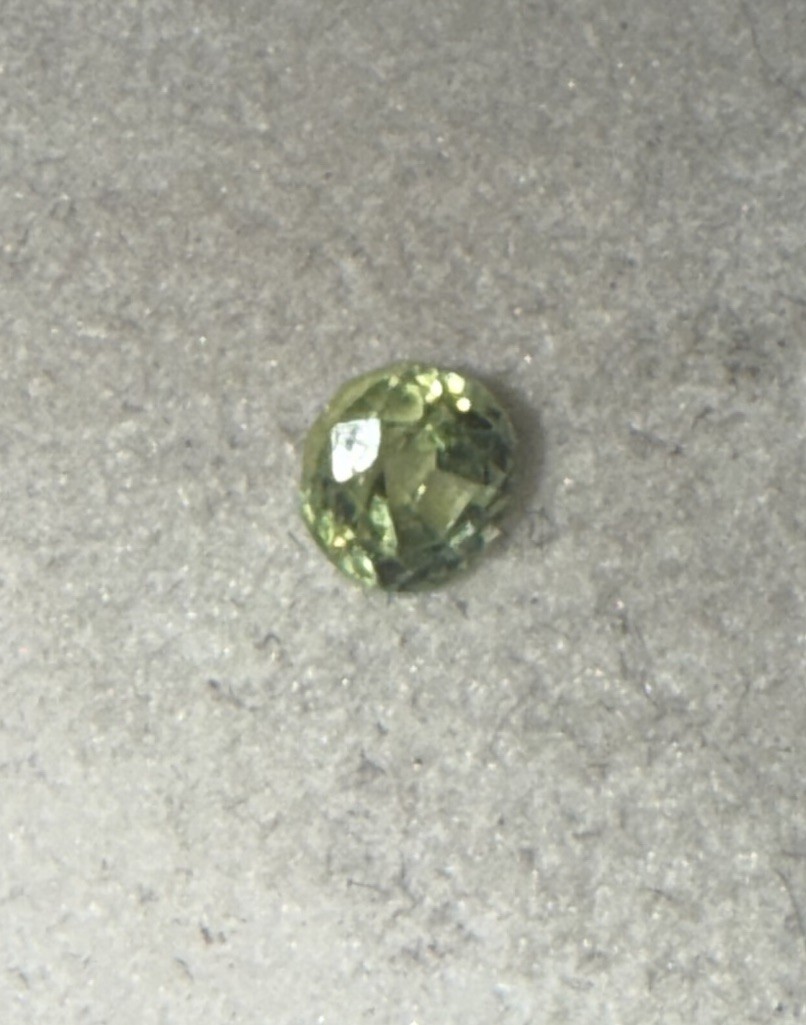Stunning Rare Namibia Untreated .61Ct. Demantoid Round Facet Garnet Gemstone!