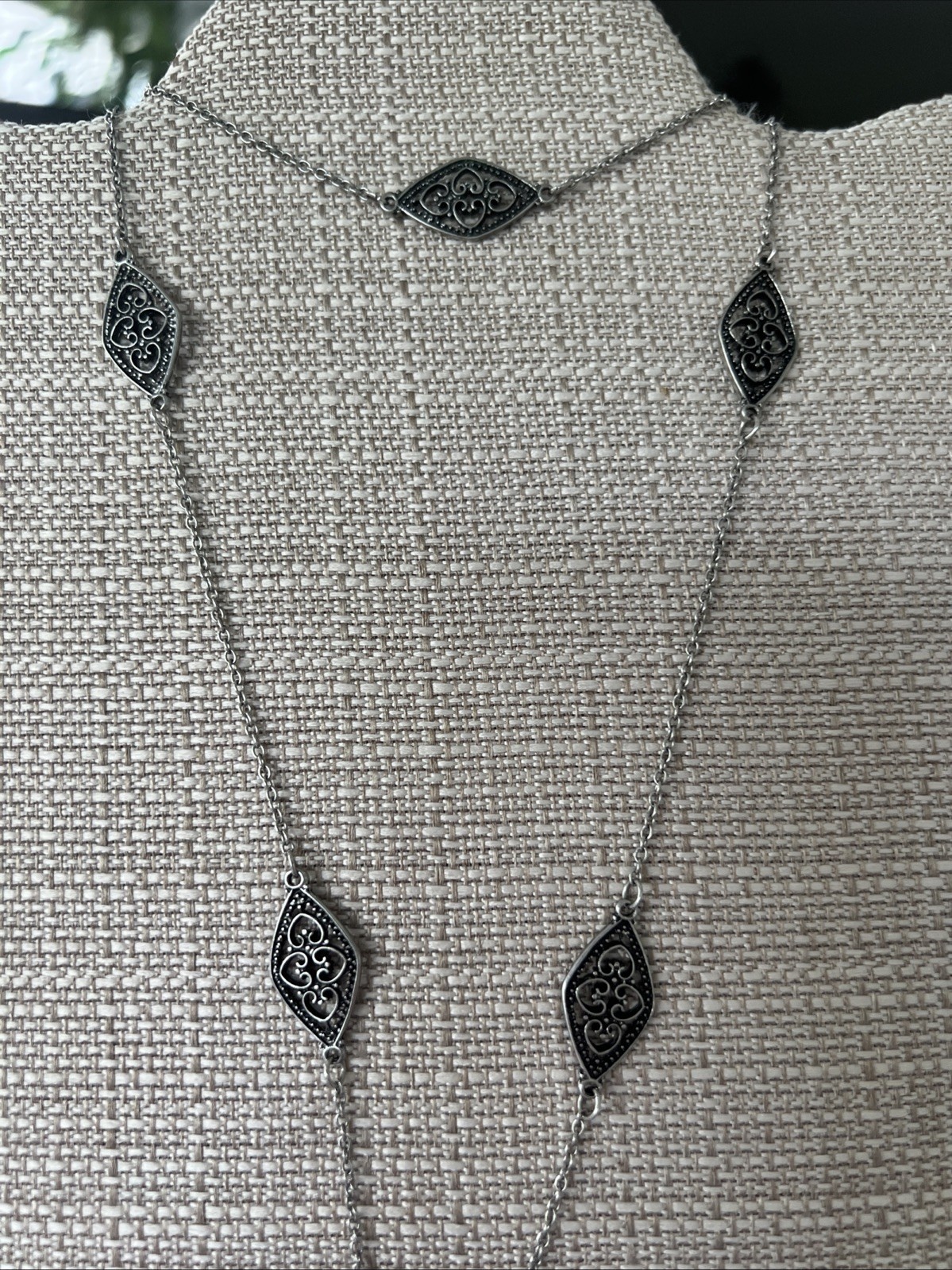 Women Long Retro Bohemian Ethnic Silver Diamond Shape Chip Metal Chain Dress