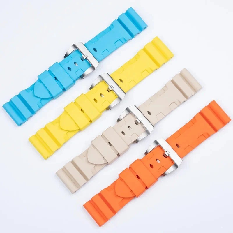 22mm 24mm 26mm Rubber Watch Strap FKM Band For Officine Panerai Series