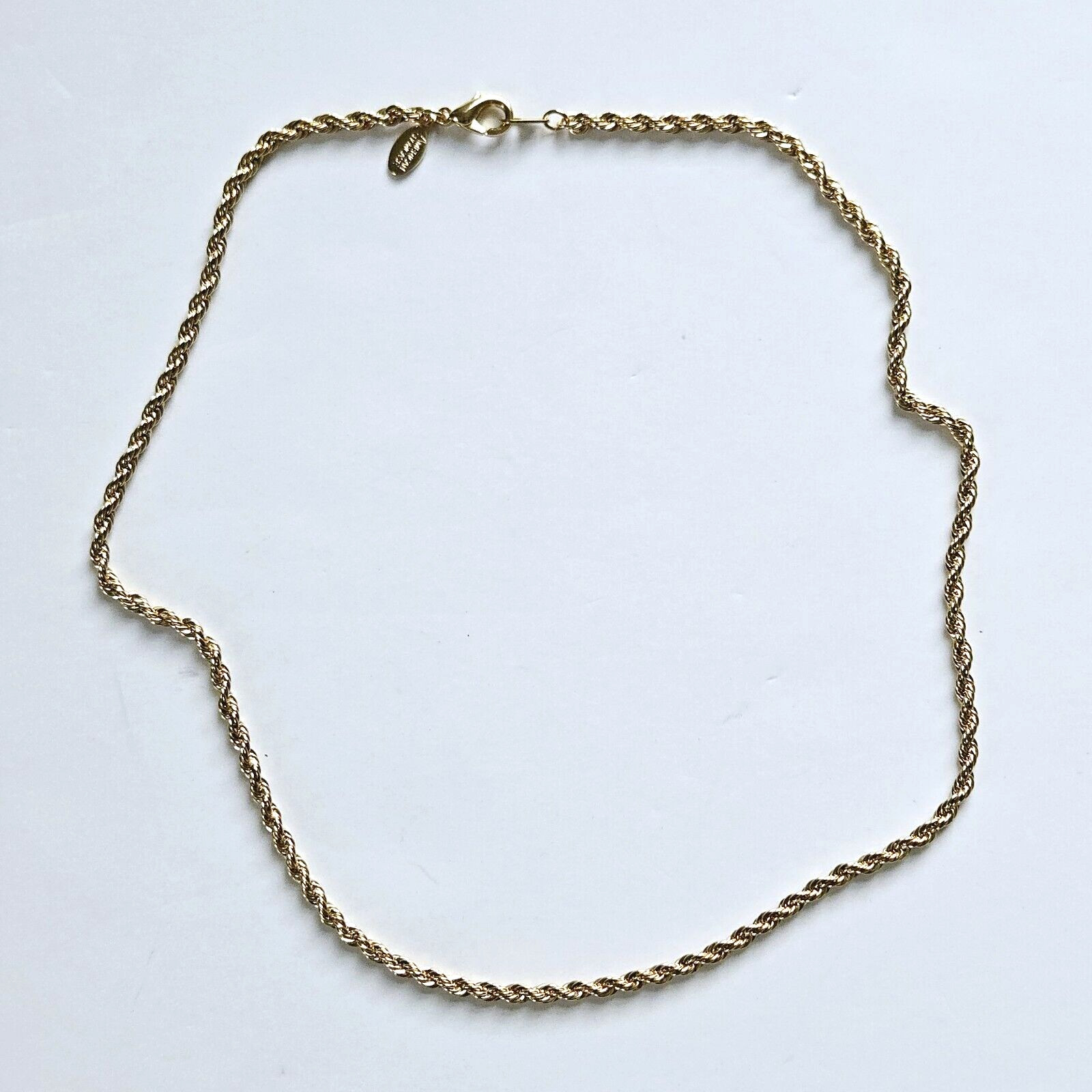 Vintage American Showcase Gold Plated Rope Chain Retro Classic Necklace 18″x 4mm