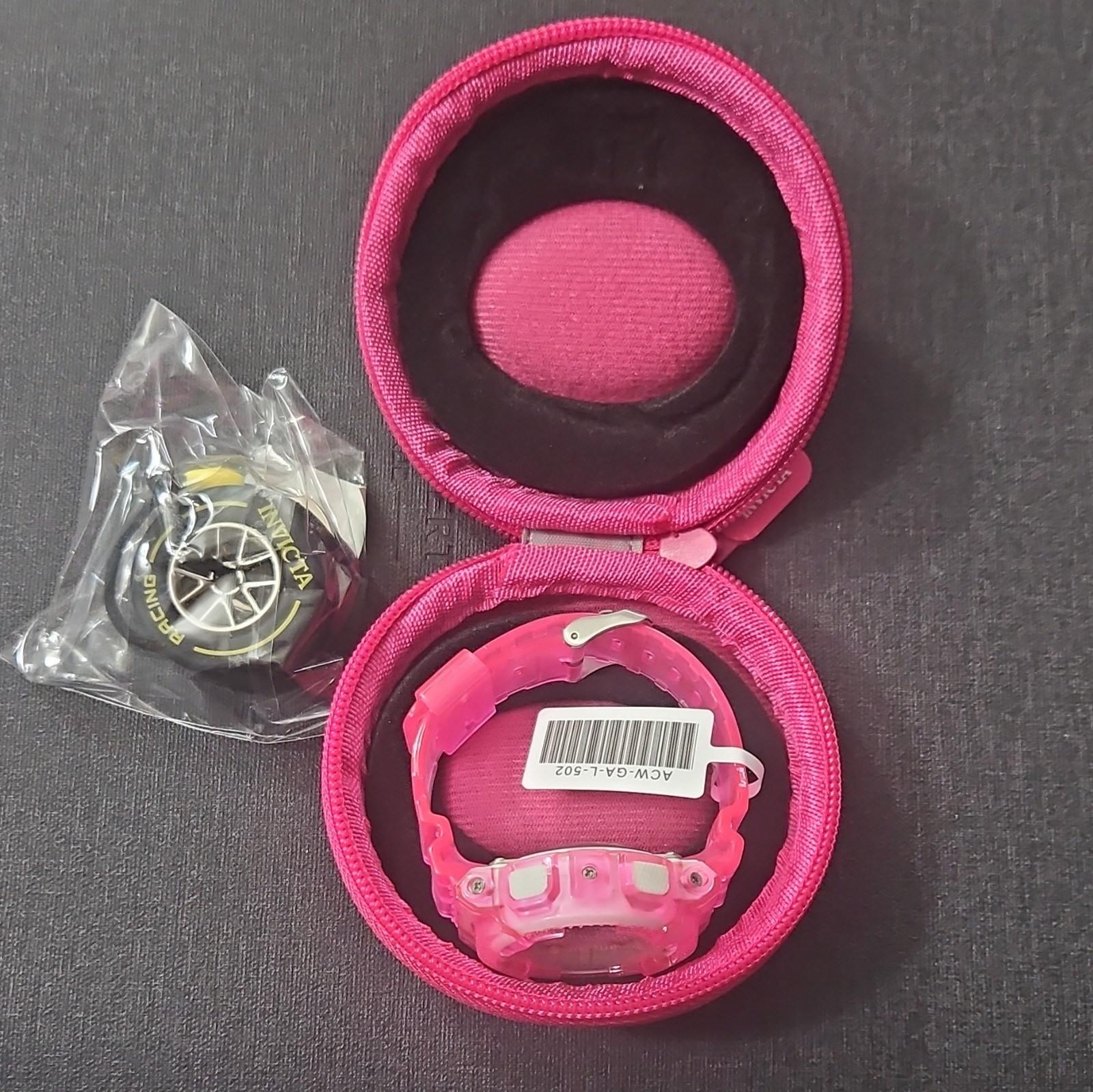 Invicta Activa Quartz Pink Resin Strap Watch Analog-Digital Date w/ Case
