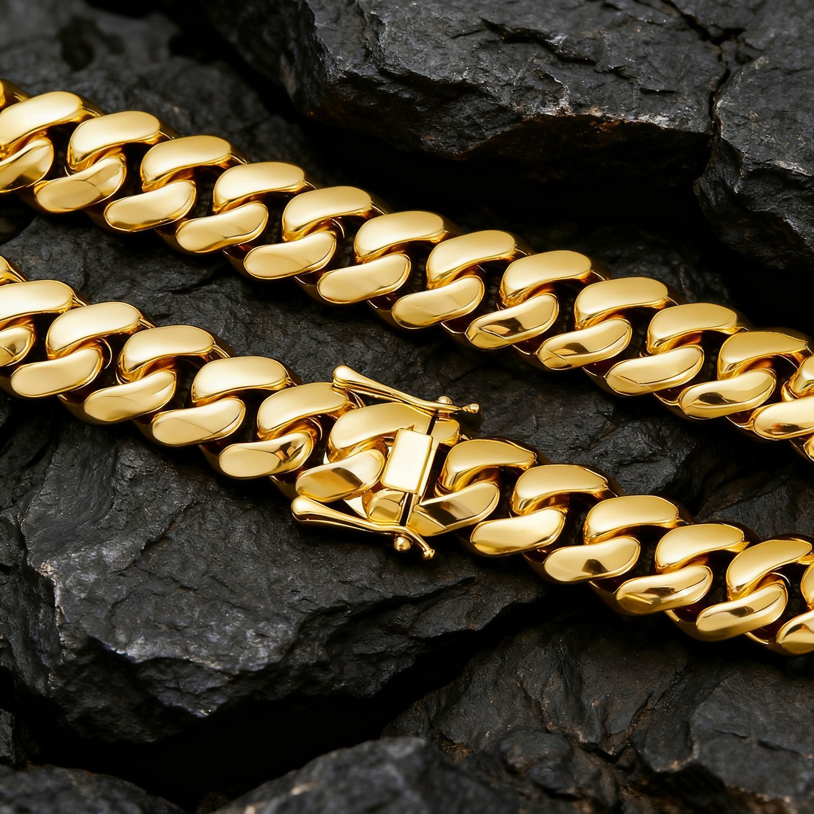 6-22mm Miami Cuban Link Chain Hip-hop Necklace Stainless Steel 14k Gold Plated