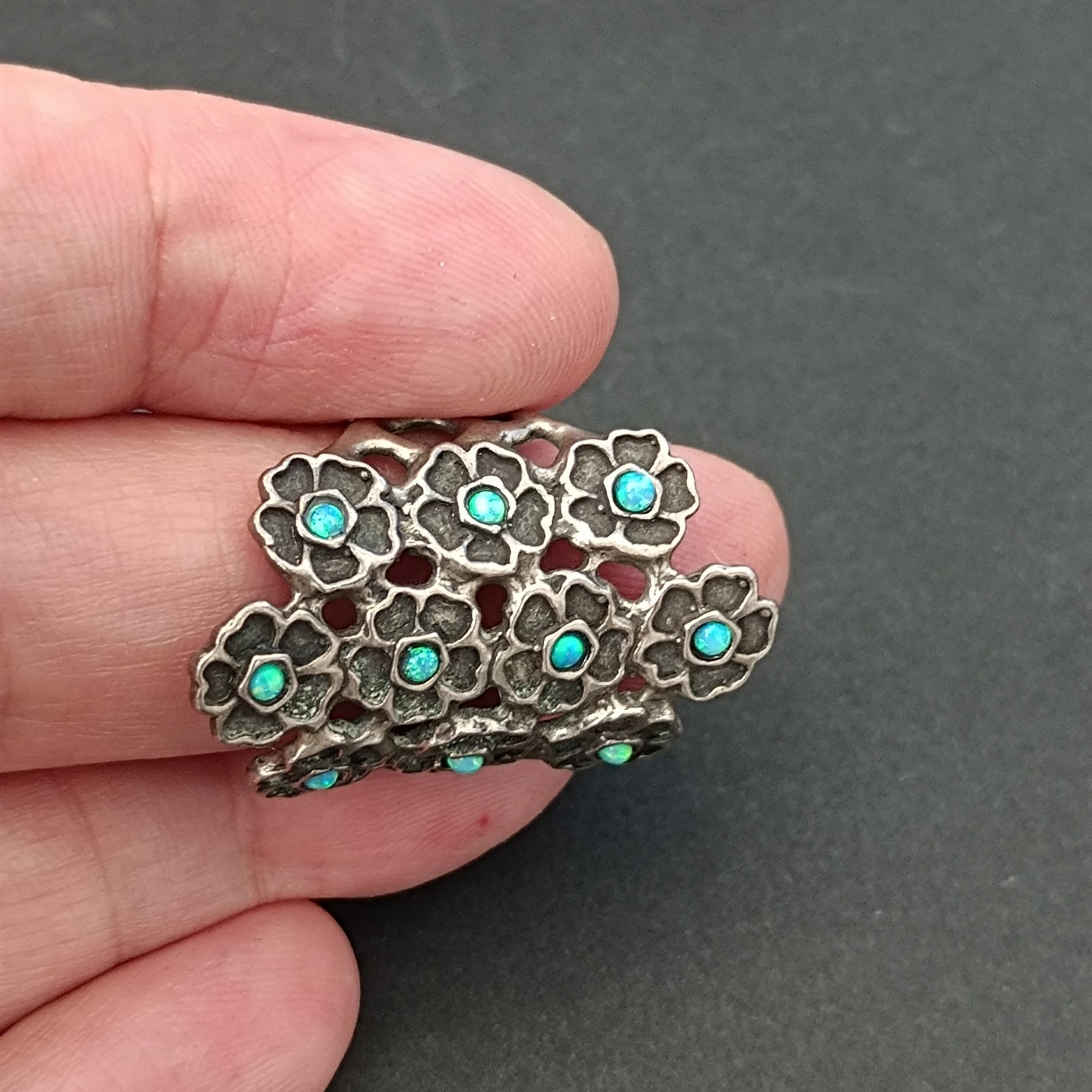 Vintage Sterling Silver Full Finger Ring Bold Modernist Sculptural Statement 925