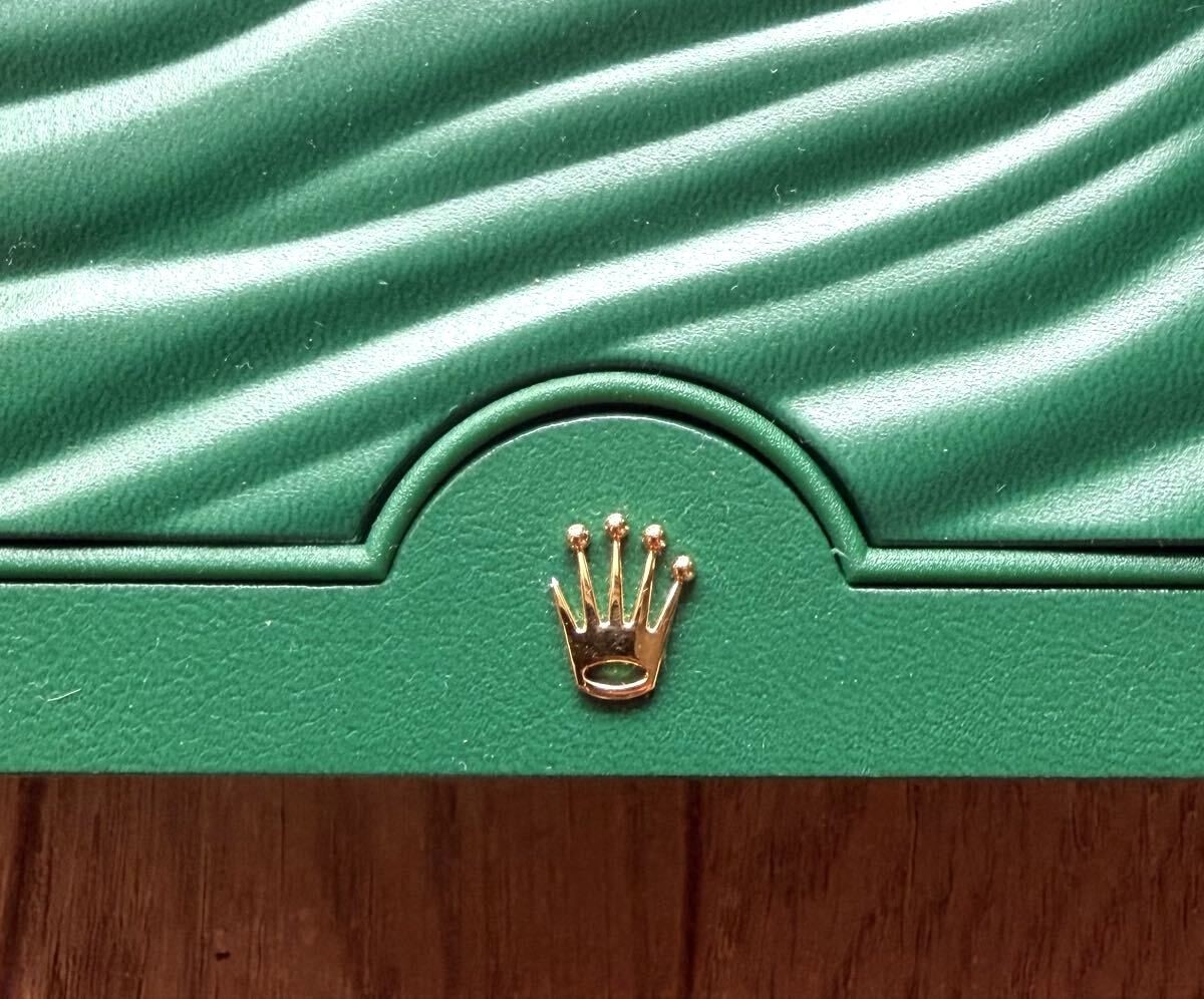 VINTAGE GENUINE ROLEX watch box case 39139.01 green wave wood 260628002yA