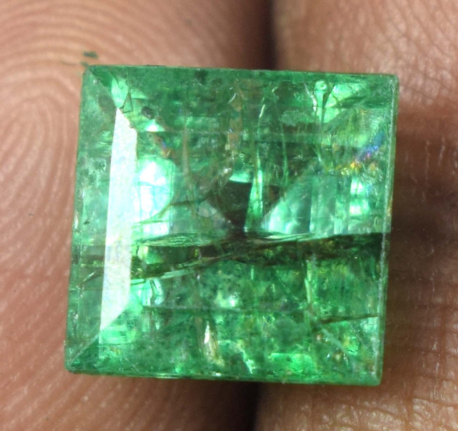 Natural 6.15 Ct Colombian Emerald Square Gemstone Certified E6658 Wedding Offer