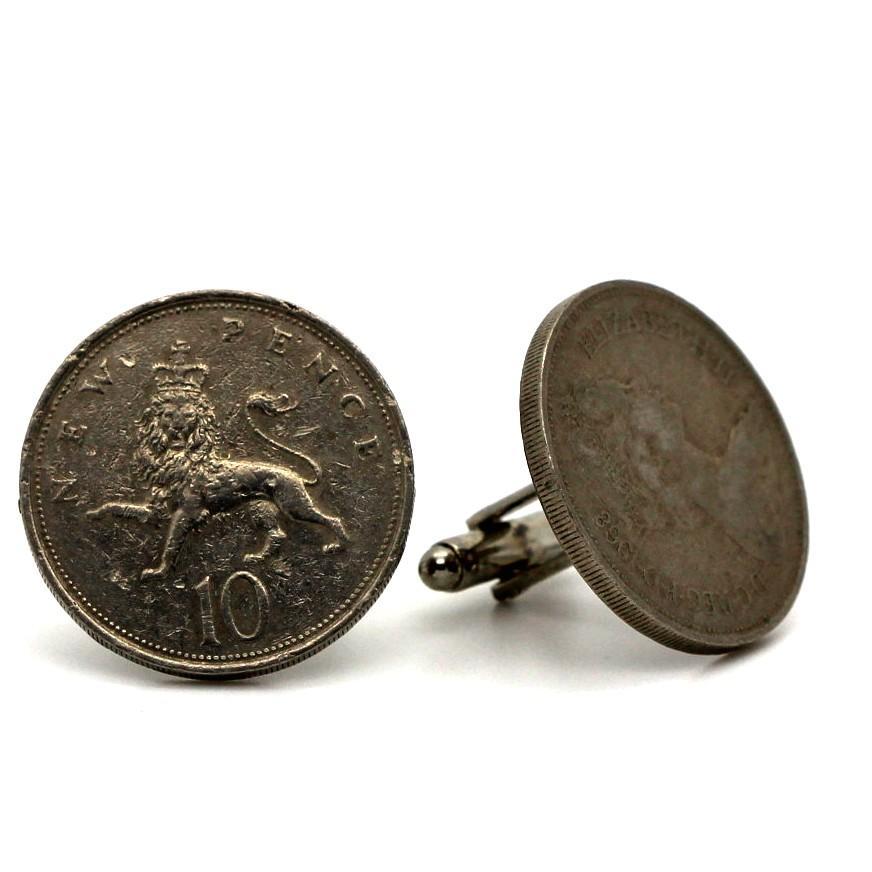 Cufflinks Authentic Coin Piece “United Kingdom” 10 NEW PENCE