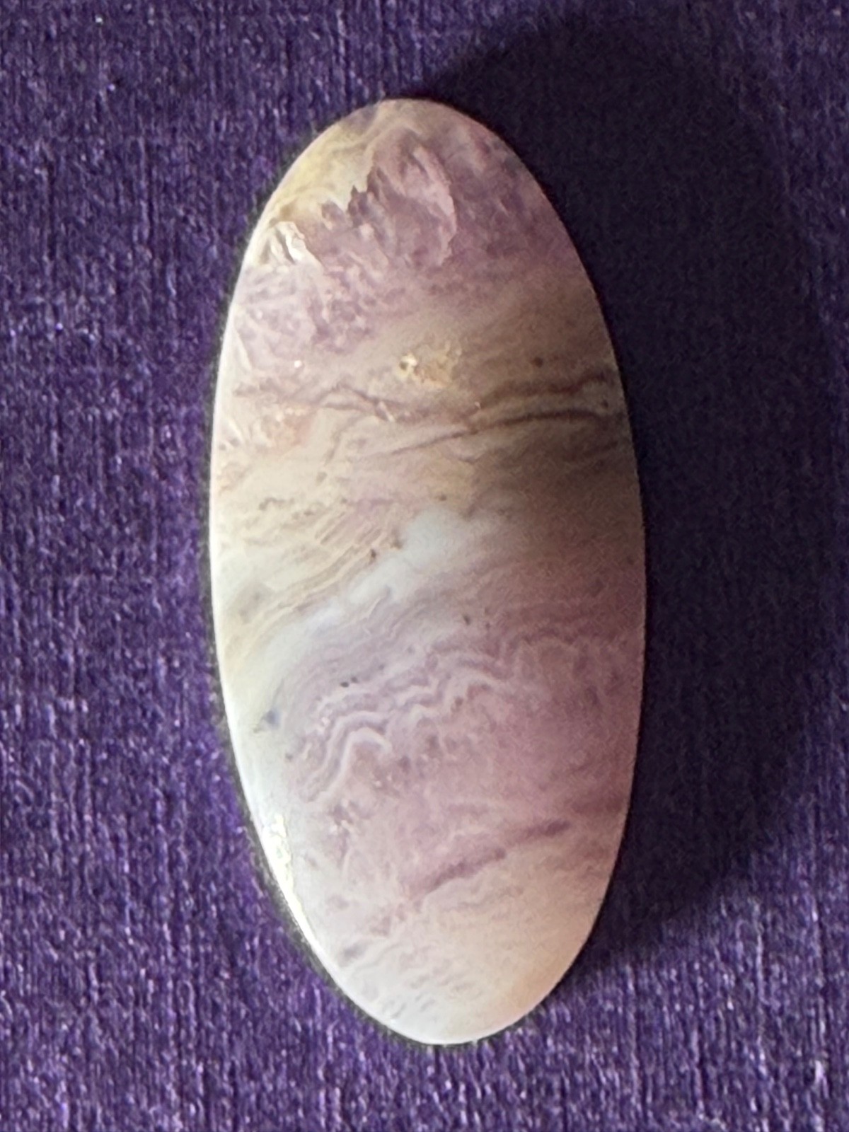 Sowbelly Amethyst Agate Cabochon Native Silver