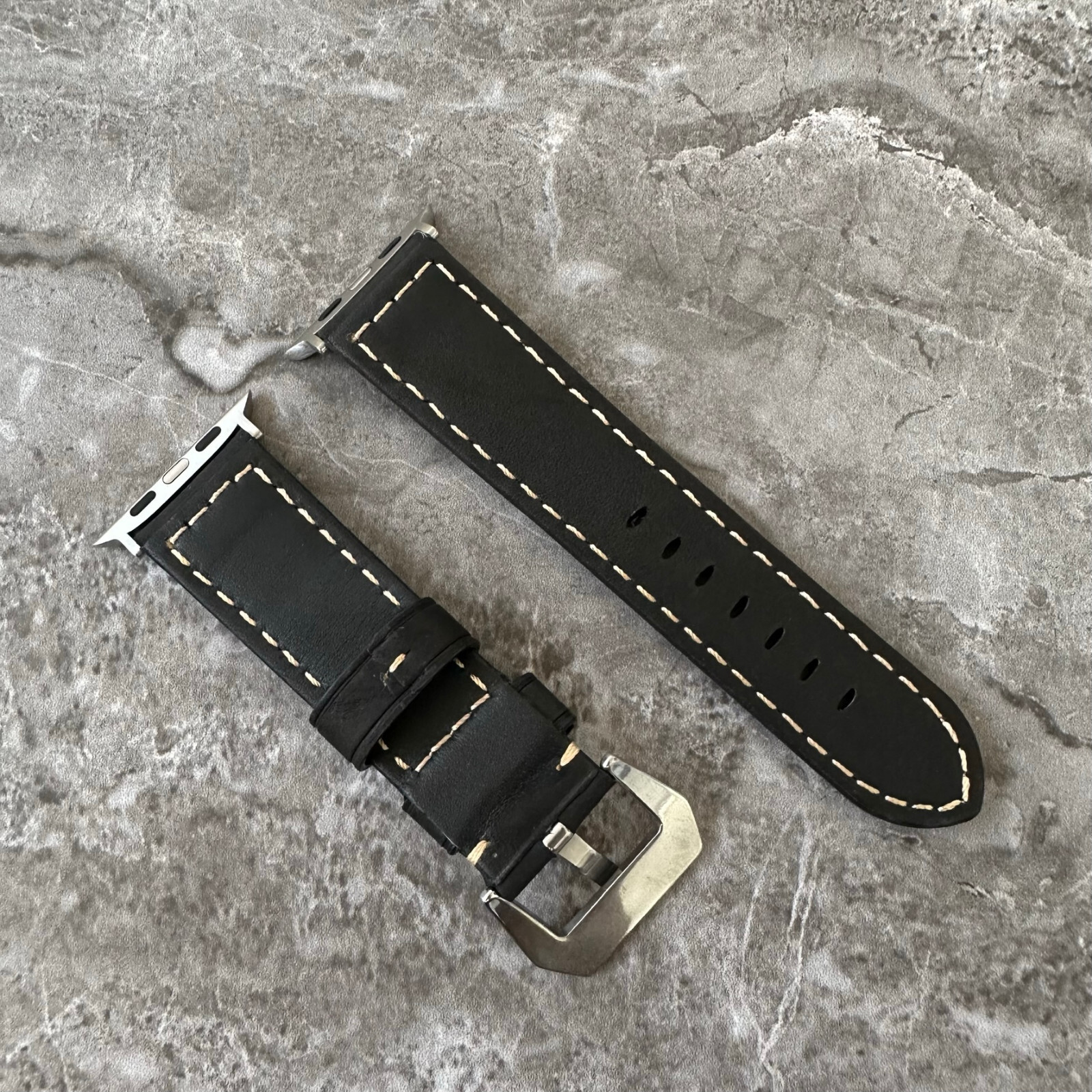 Black Suede Padded Leather Watch Strap Band For NEW Apple Watch Ultra 1 2 49mm