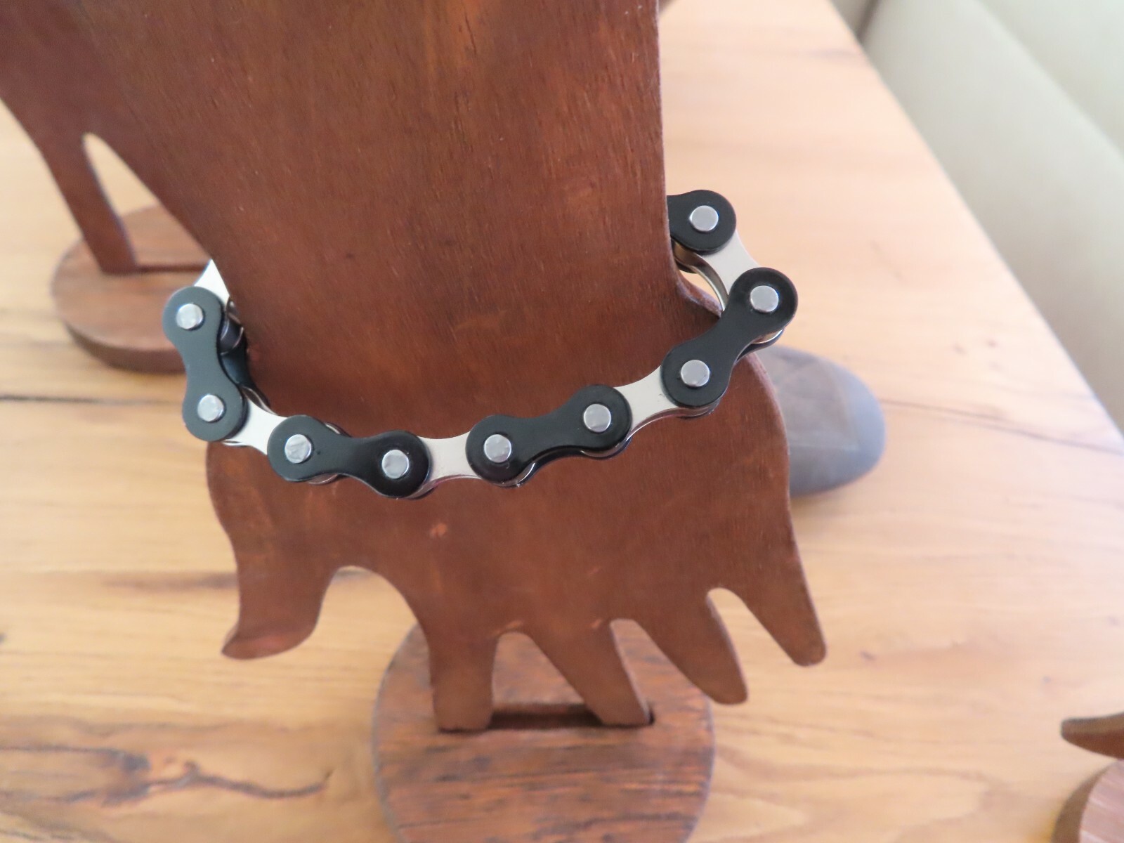 Cyclist Chain Bracelet Men Heavy Duty Industrial Steel Goth Bonus Biker Keychain