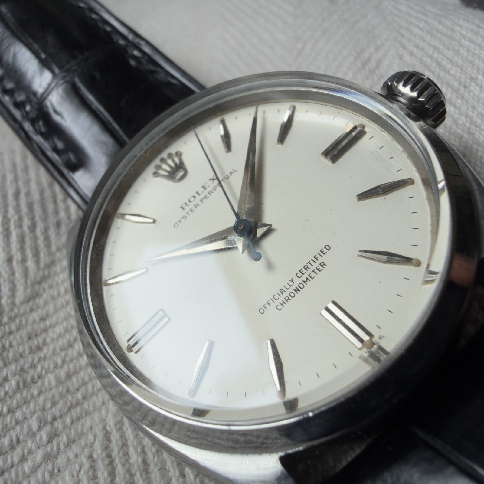 Rolex Oyster Perpetual Ref 6564 Automatic Chronometer 34mm Steel White Dial