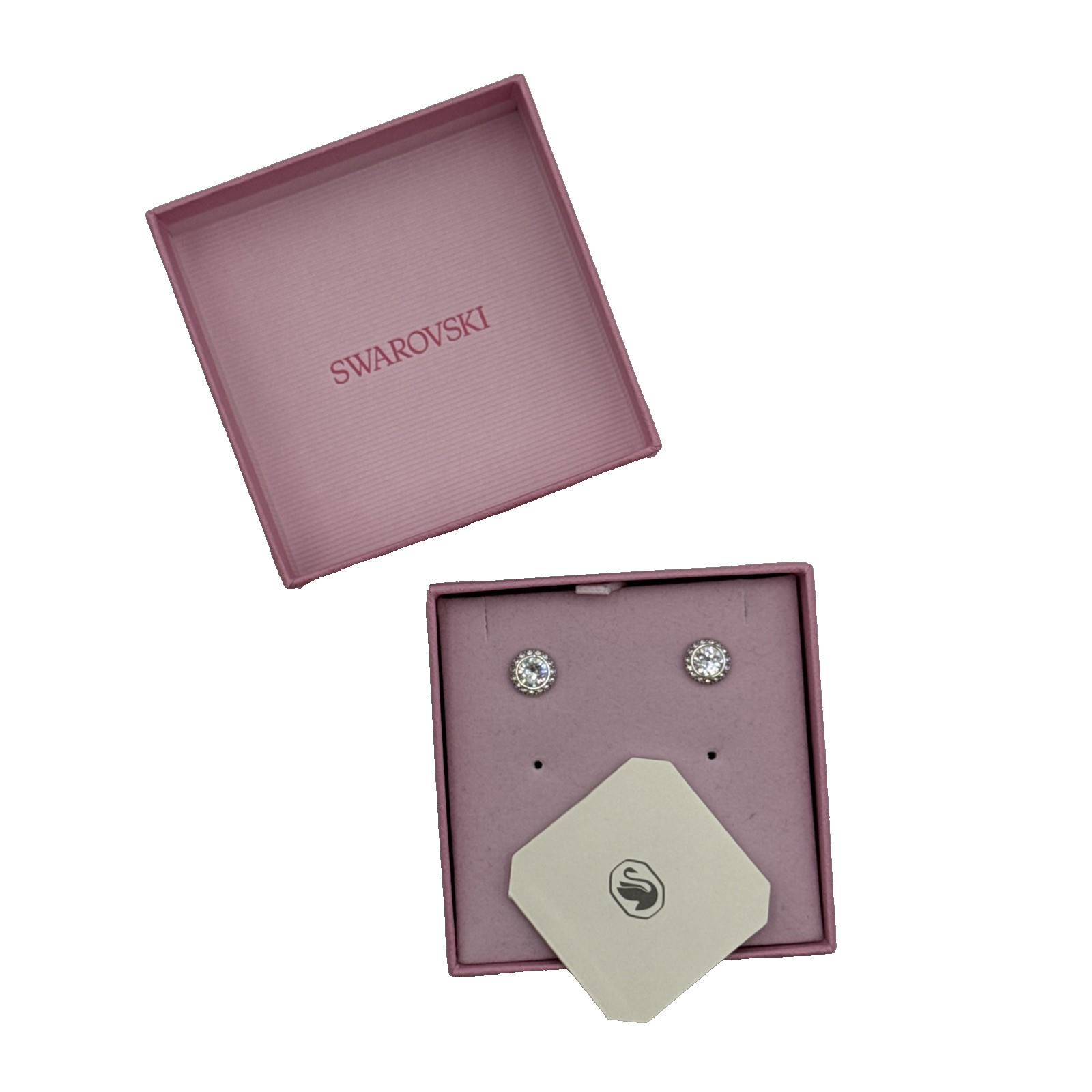 SWAROVSKI Una Angelic Stud Pierced Earrings, Rhodium Finish, Clear Crystal