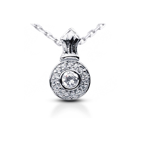 0.52CT Total F SI1 Round Cut Natural Certified Diamonds Platinum Halo Pendant