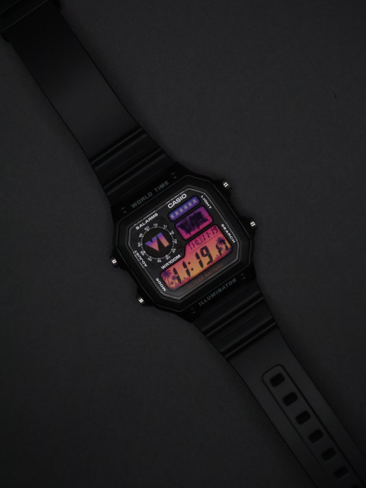 “Wasted” | Custom GTA VI Gradient Casio Royale | AE-1200WH | ☀️🌴 | Watch MOD