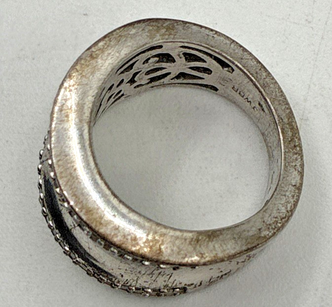 Sterling Silver 925 JWBR Ring Size 5.5 Concave Filigree Band 8.8 Grams