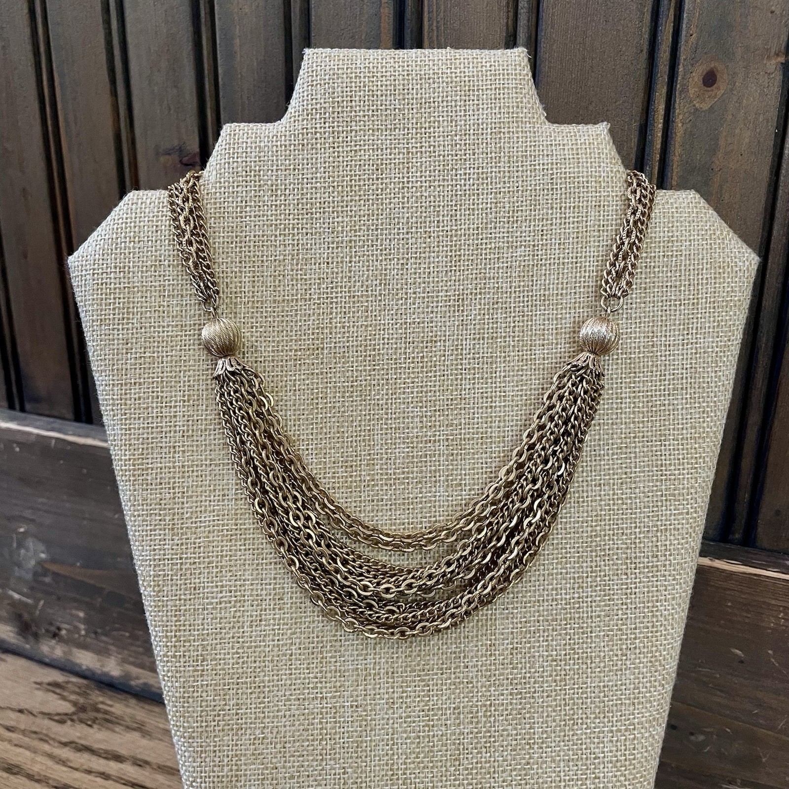 Vintage Multi-chain Gold Chain Choker Necklace With Clasp