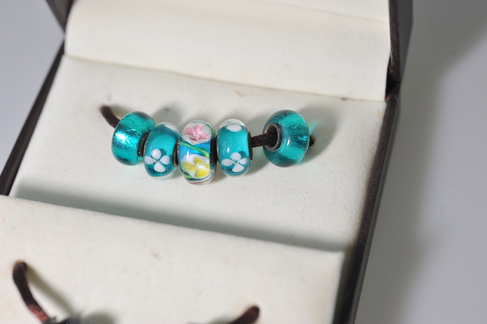 Bella Perlina Charm bracelet LOT blue turquoise black glass crystal PQ