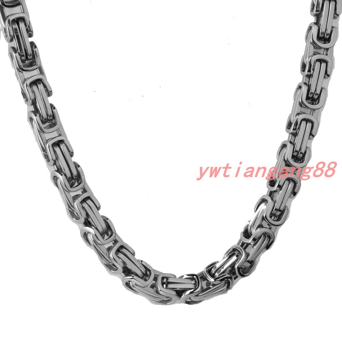 Men Chain Stainless Steel Silver/Gold/Black Tone Byzantine Box Necklace Bracelet