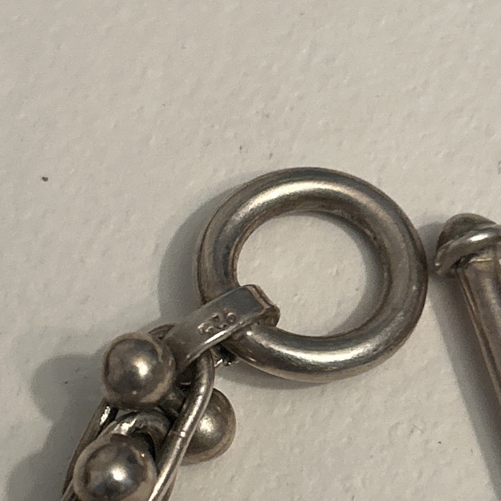 Sterling Silver Bracelet 925 Heavy DNA Bead Ball Chain Link Modernist 74g /8in