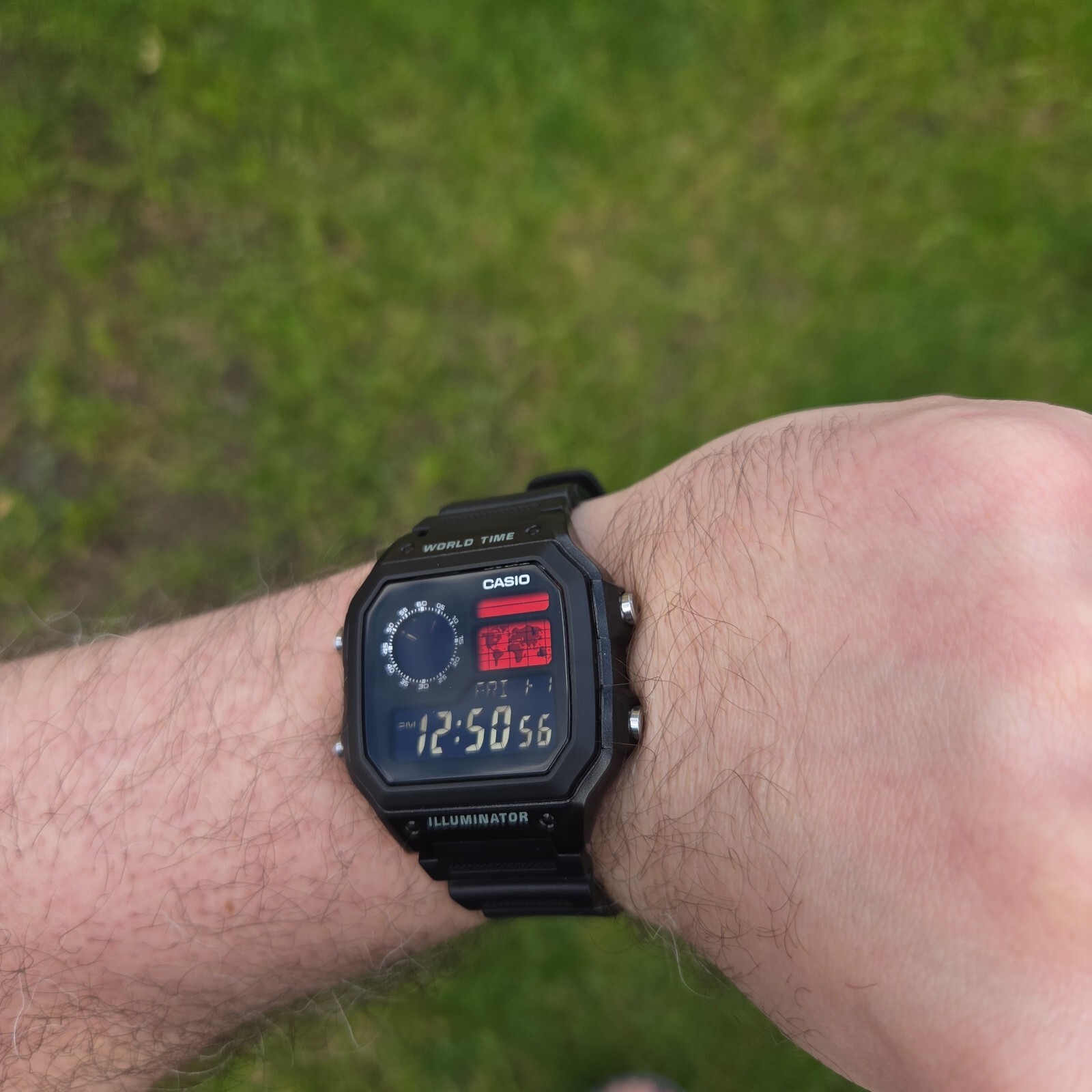 CASIO AE-1200WHD. Royale World Time Watch Mod. Negative Display. Hydromod.