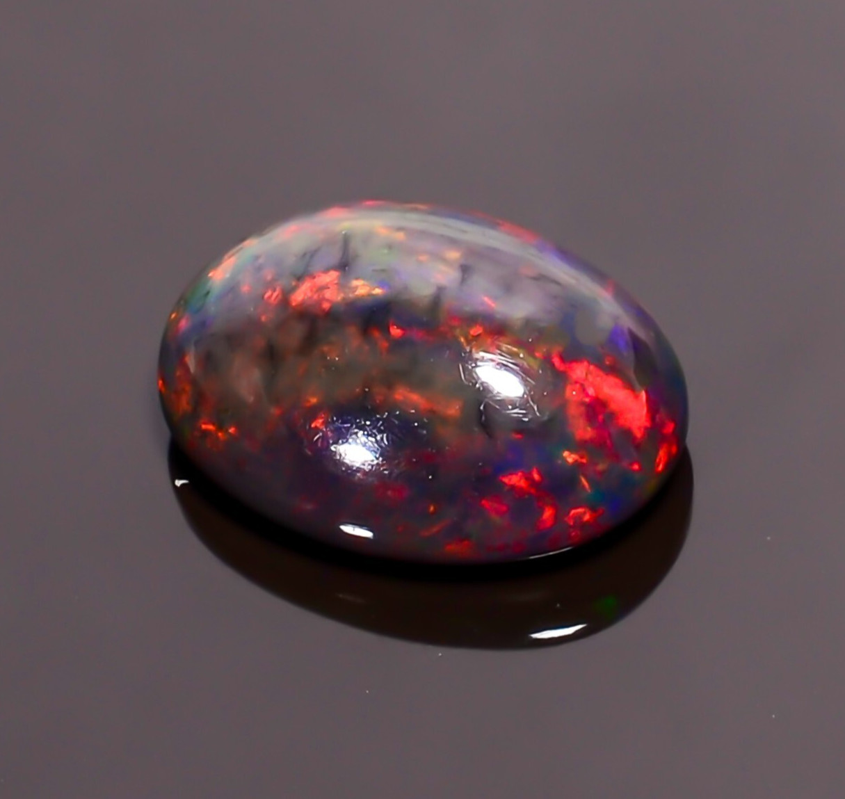 2.50 Cts Natural Black Ethiopian Opal Oval Cabochon Loose Gemstone 12X9X5 mm