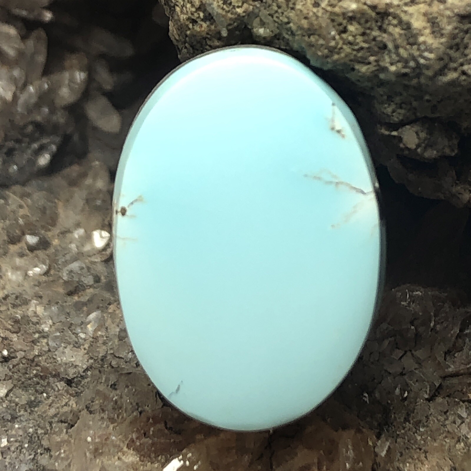 7.83 Ct Untreated, Backed Lone Mountain Turquoise Loose Gemstone Ring Cabochon