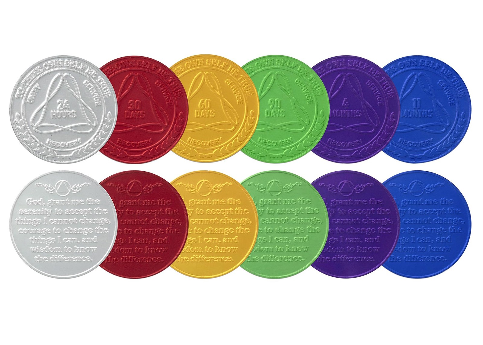 Sobriety Mint 3 inches, Multi-Color, Silver, Red, Green, Blue, Gold, Purple