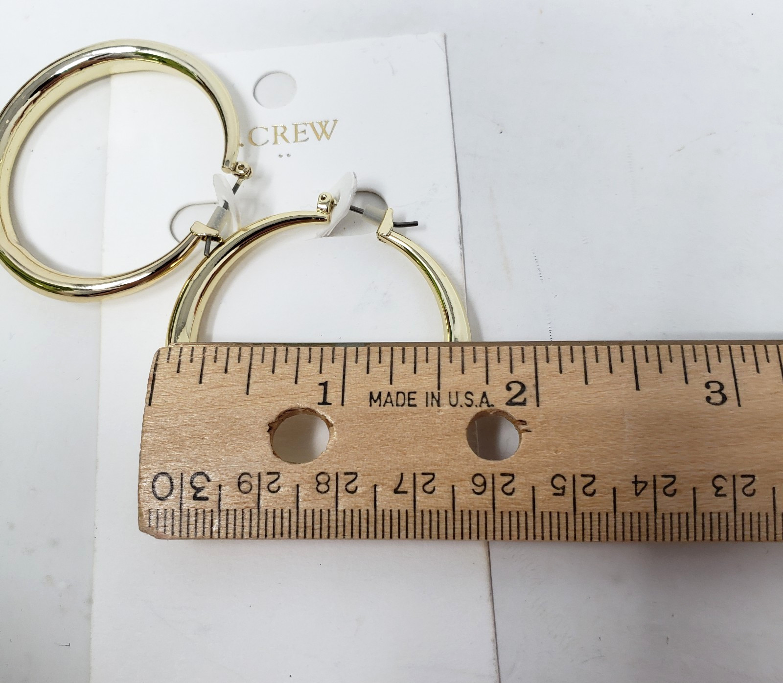 J Crew Factory Hoop Earrings Thick Chunky Gold-Plated Brass 40mm (Approx 1 1/2″)