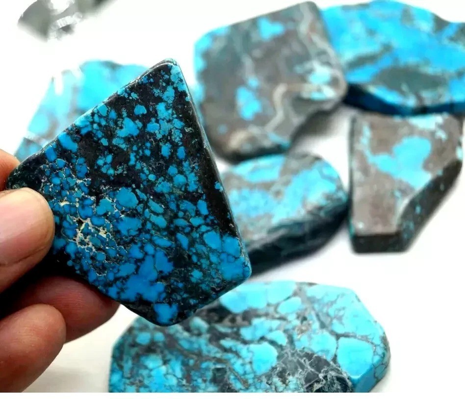 Natural Blue Spiderweb Arizona 500 CT Turquoise Lot Slab Raw Loose Gemstone