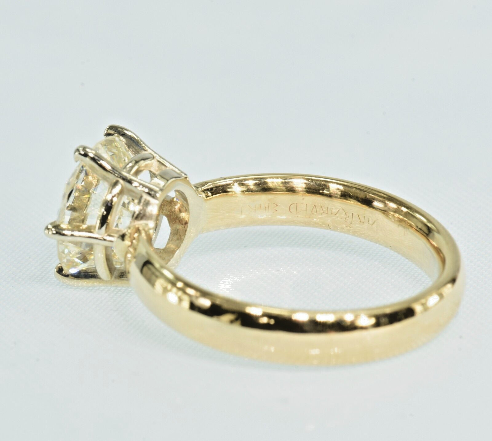 GIA Certified 2.96 Ct. Natural Diamond Vintage 6 prong Solitaire 14k Gold Ring