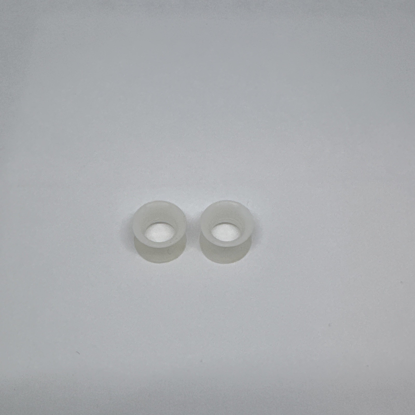 10 Pair 0g 8mm Silicone Gauges White Double Flare Soft Flexible Ear Tunnels