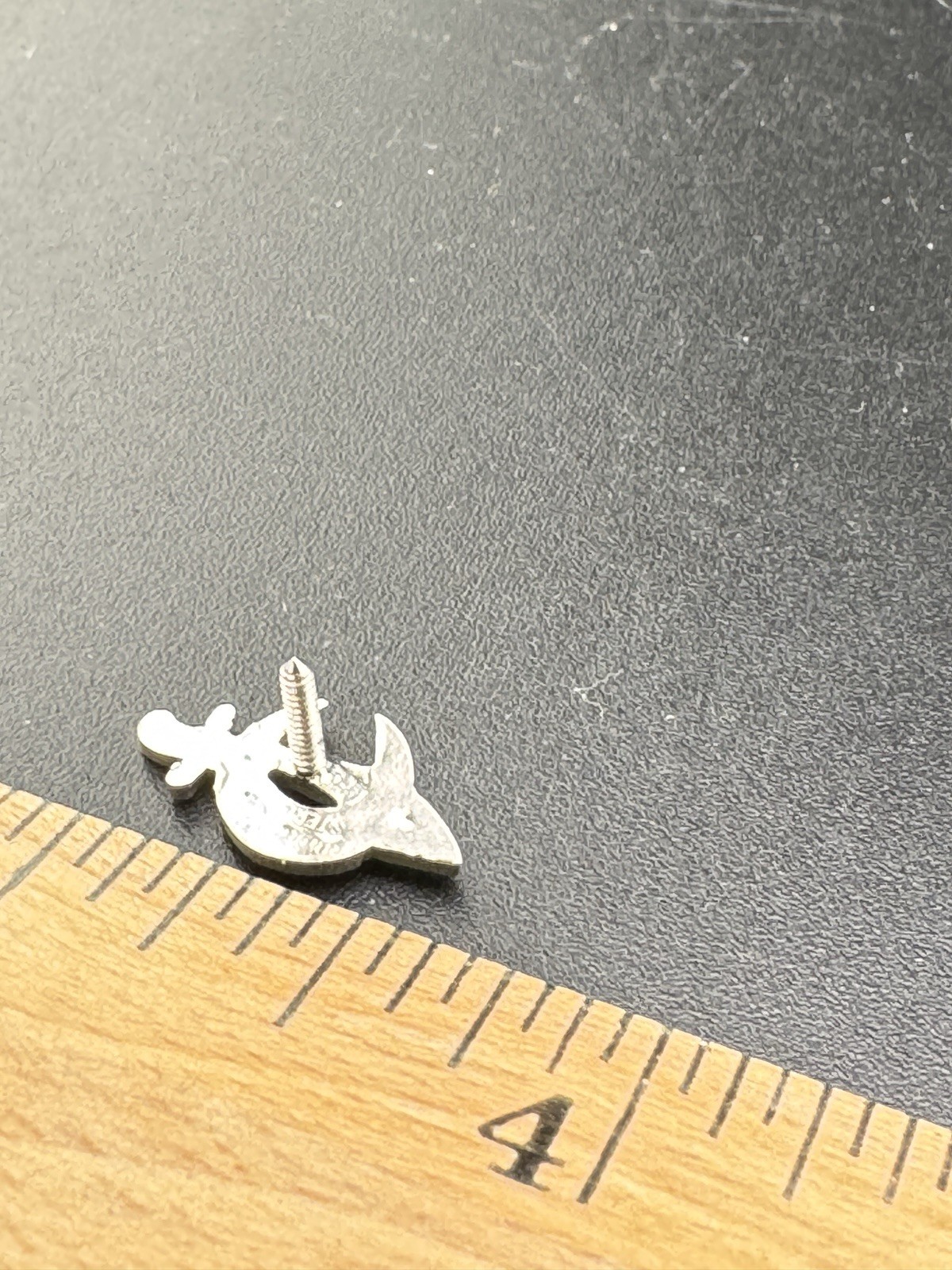 925 Sterling Silver Vintage C Z Crescent and Sable Pin No Backing