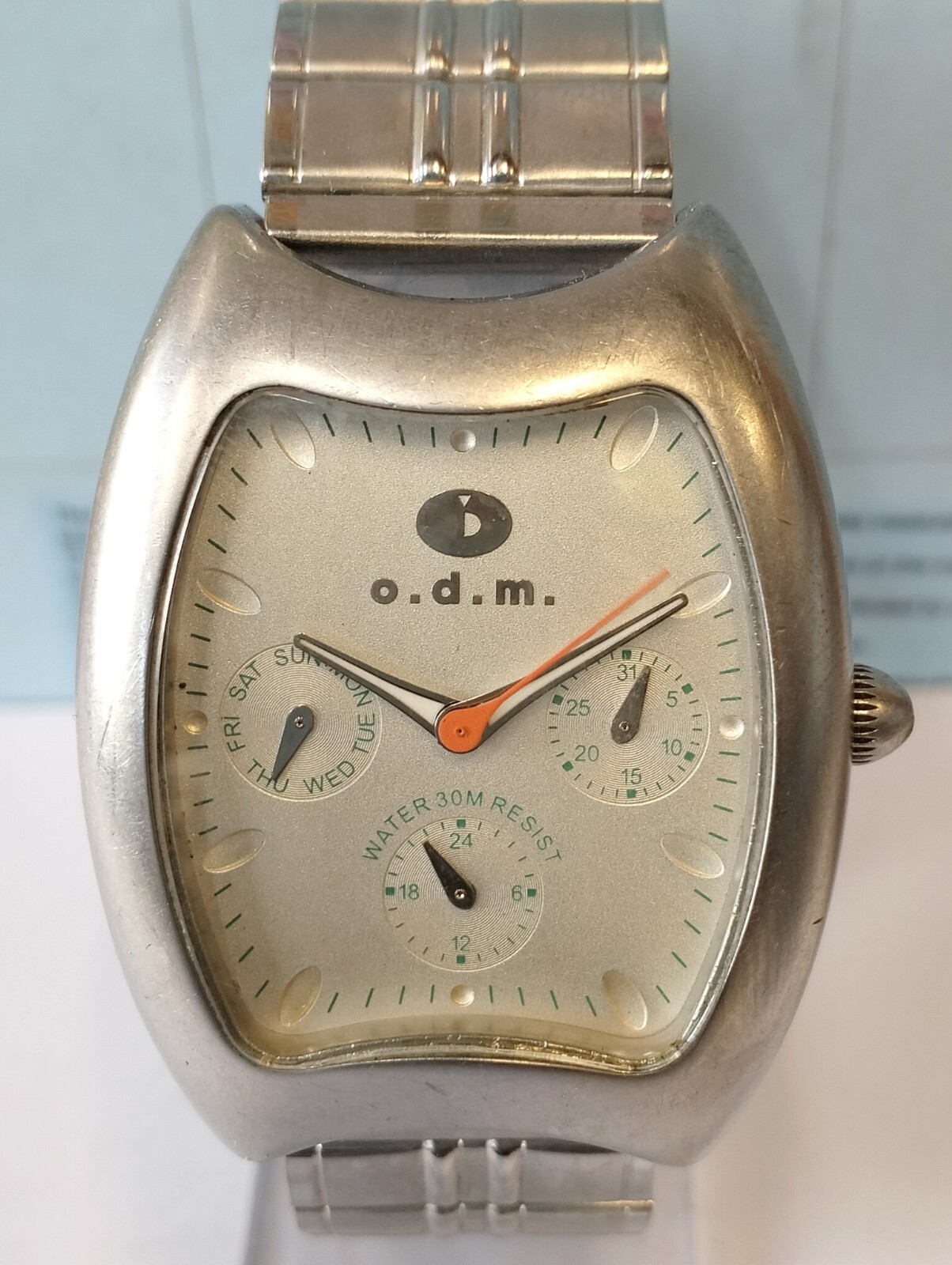 O.D.M. MULTIFUNCTION QUARTZ SILVER DIAL 840803 JAPAN MEN’S FULL WORKING VINTAGE