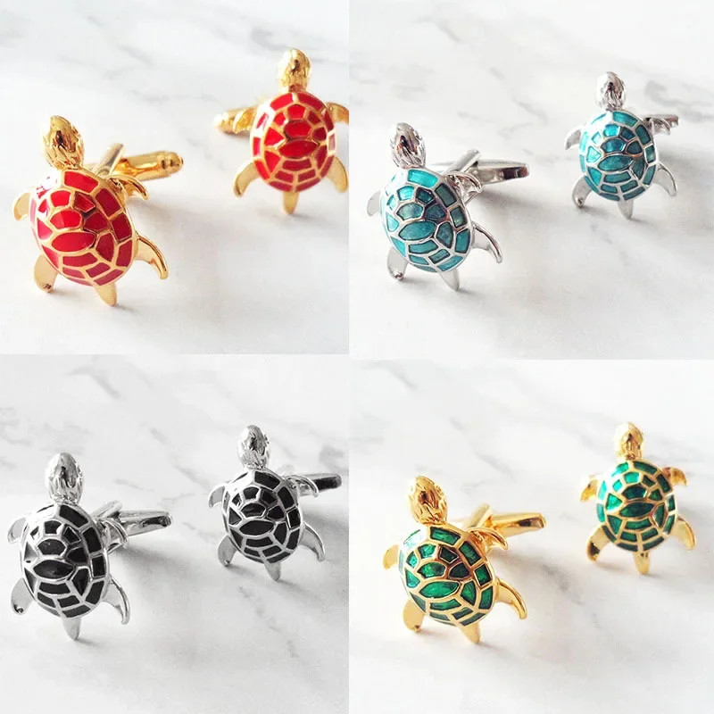 Metal Sea Turtle Cufflinks French Men’s Daily Casual Business Shirt Cuff Links