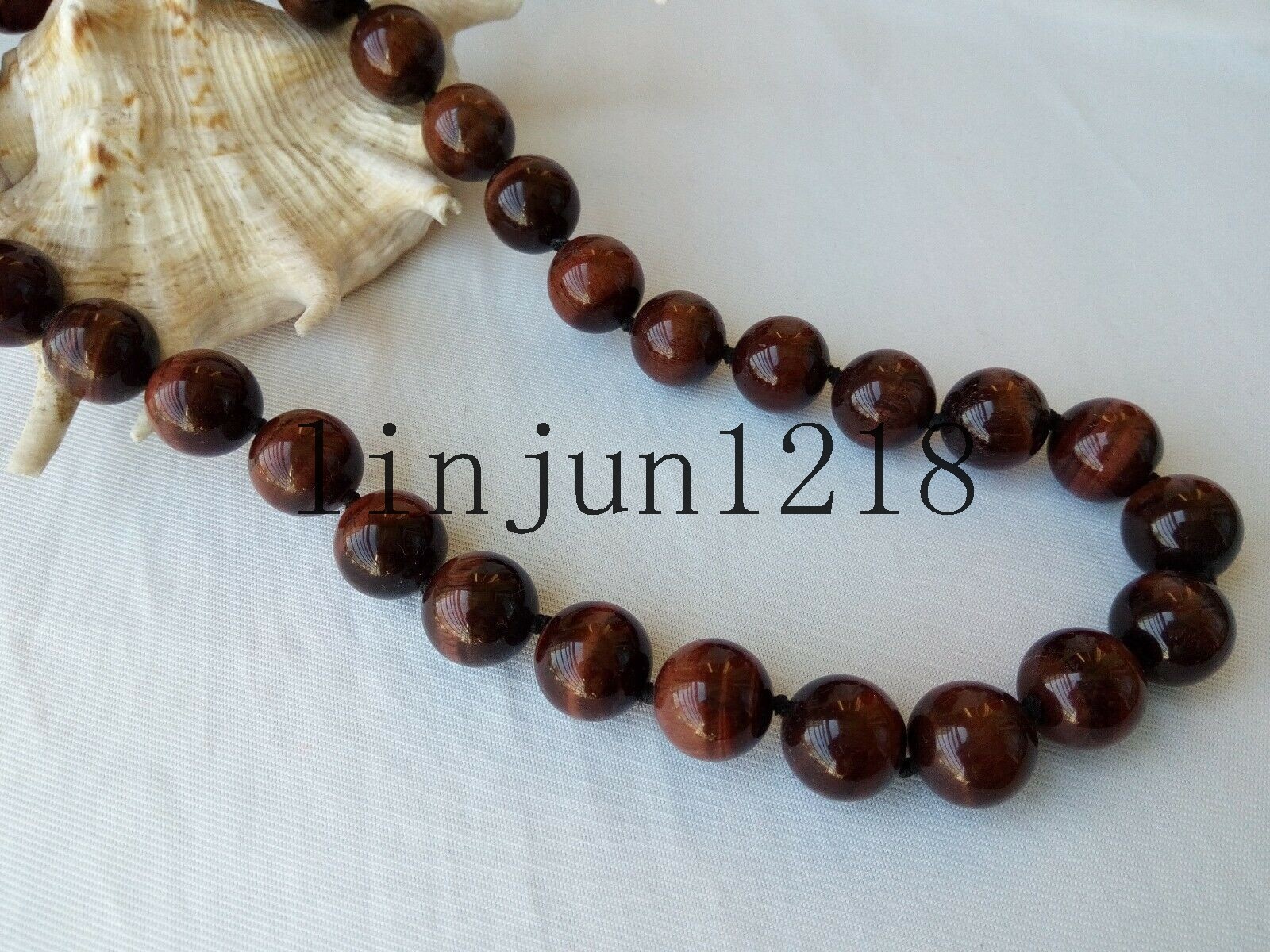 Huge 20mm 100% Natural Red Tiger’s Eye Gemstone Beads Necklace 18” AAA