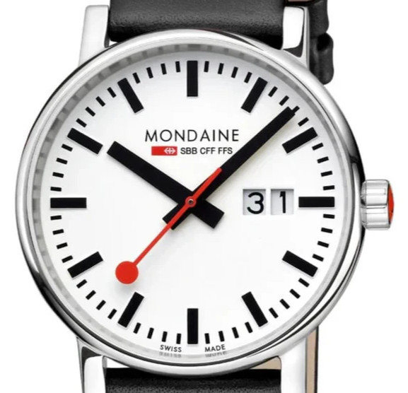 Mondaine Evo2 Men’s Watch MSE.40210.LBV Big Date White Dial Leather Strap 30M