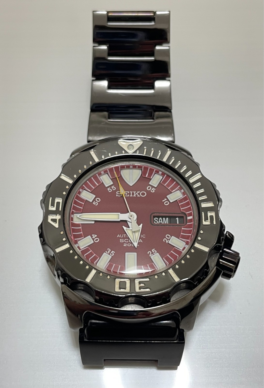 [EXC+5] SEIKO Night Monster 7S26-03G0 Diver 200m AT 21J Red Dial Men’s Watch JP