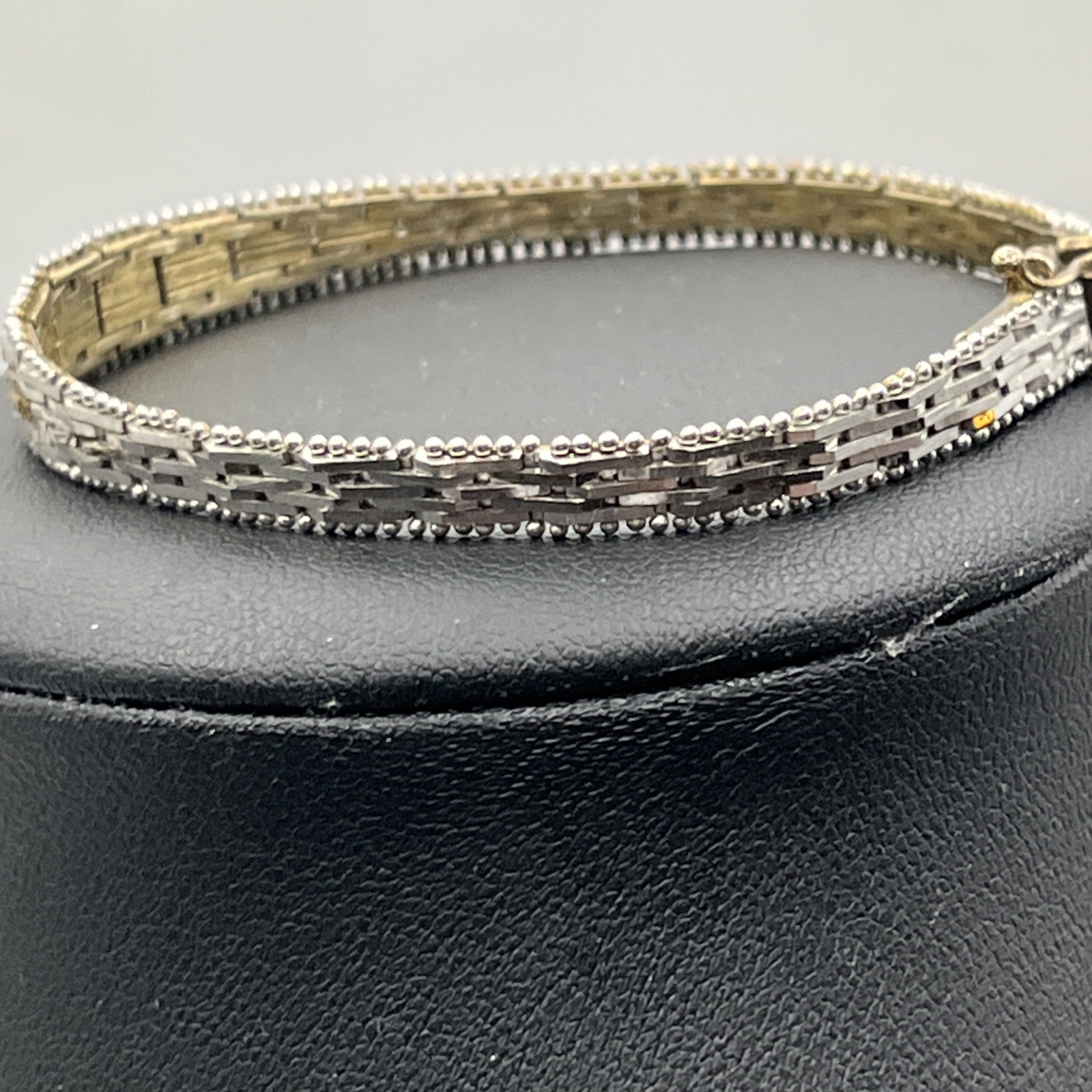 Vintage Milor Style Italy 925 Sterling Silver Gold Two Tone Bracelet 7″ 11.9g
