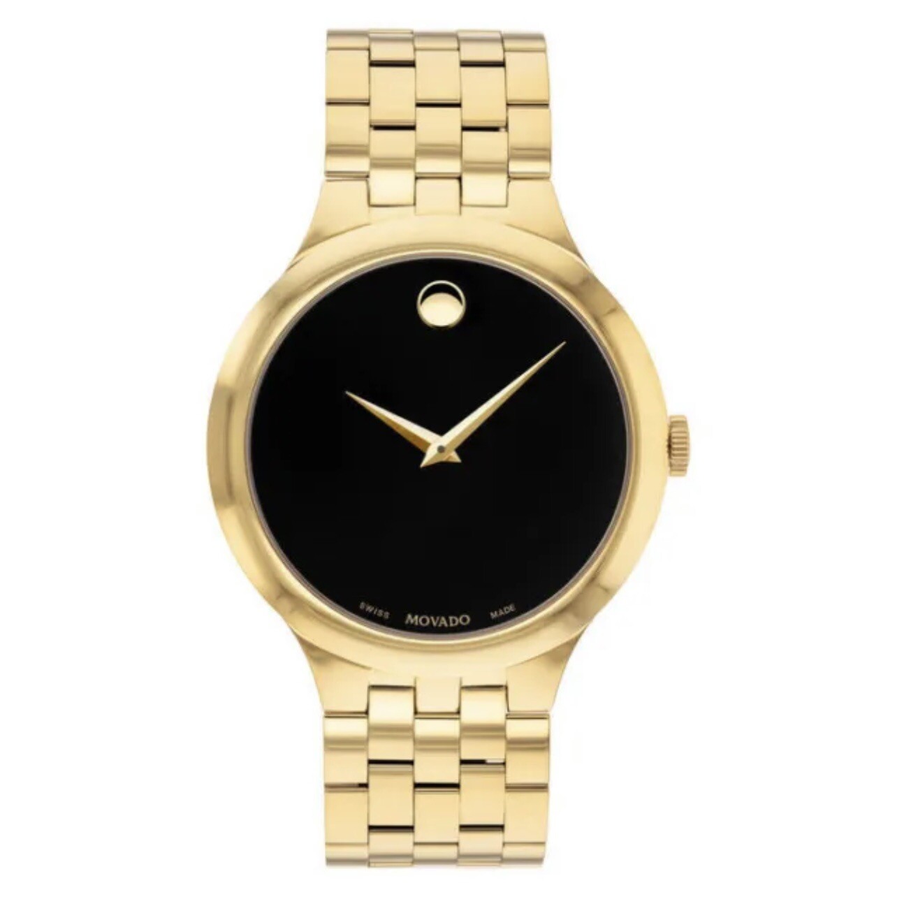 NEW Movado Veturi Classic GOLD PVD Mens Stainless Steel Watch 40mm 0607417 RARE