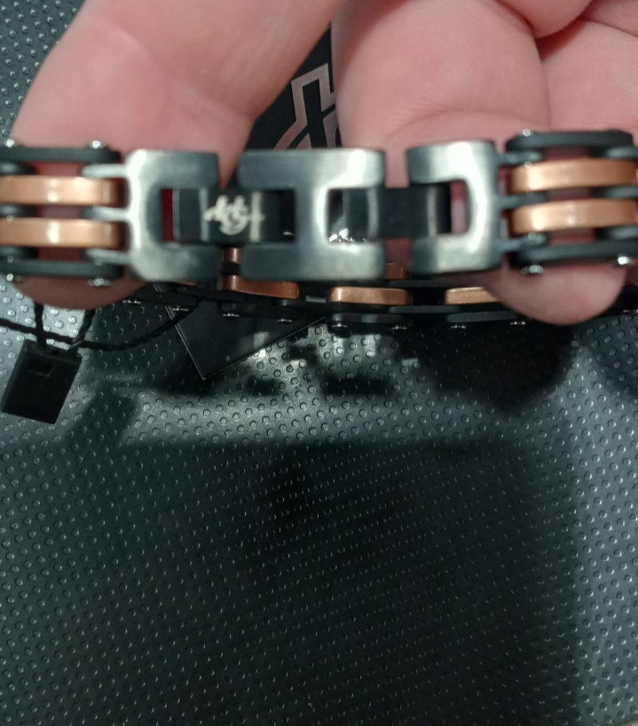 Black & Bronze Stainless-Steel Bracelet Heavy Duty (Unisex) 84095