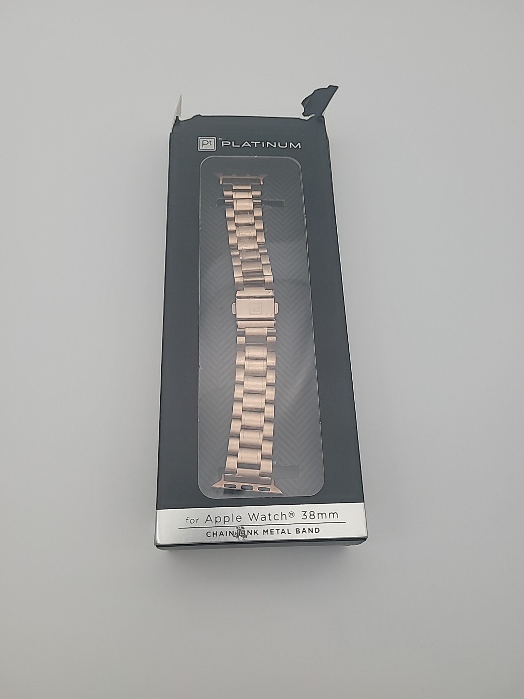 Platinum – Chain Link Band for Apple Watch 38mm 40mm 41mm Rose Gold PT-AWB38RGCL