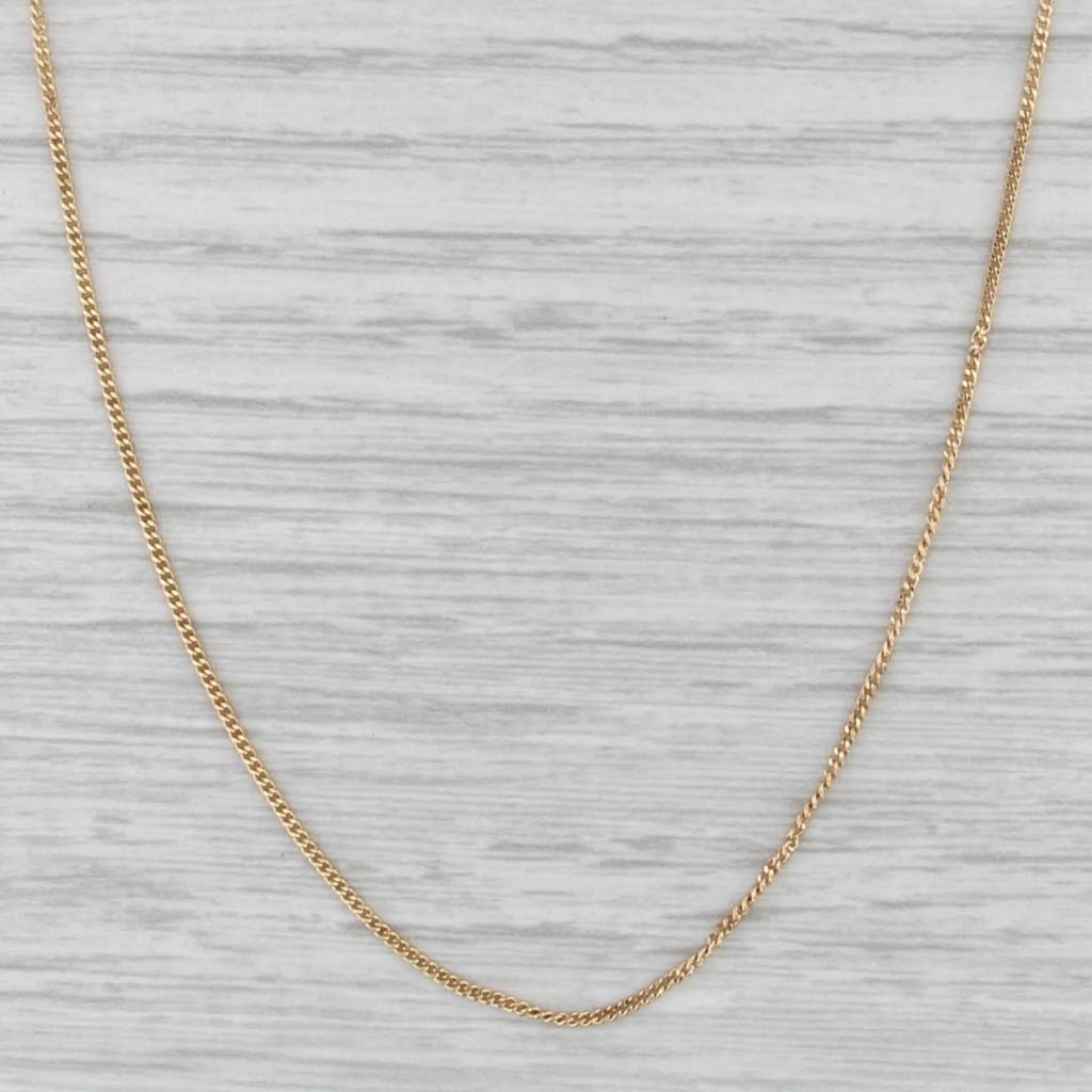 Curb Chain Necklace 10k Yellow Gold 13.5″ 1mm