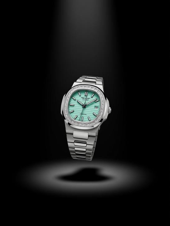 PINDU Automatic Stainless Steel Wristwatch Turquoise Dial Date Octagon