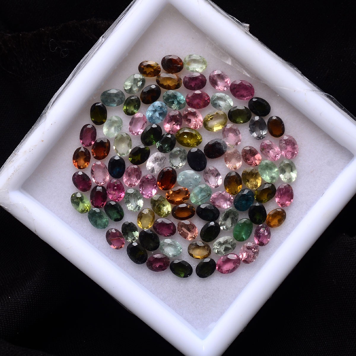 27 Pcs Natural Multi Tourmaline 3.79mm-4.43mm Oval Cut Untreated Gemstones Lot