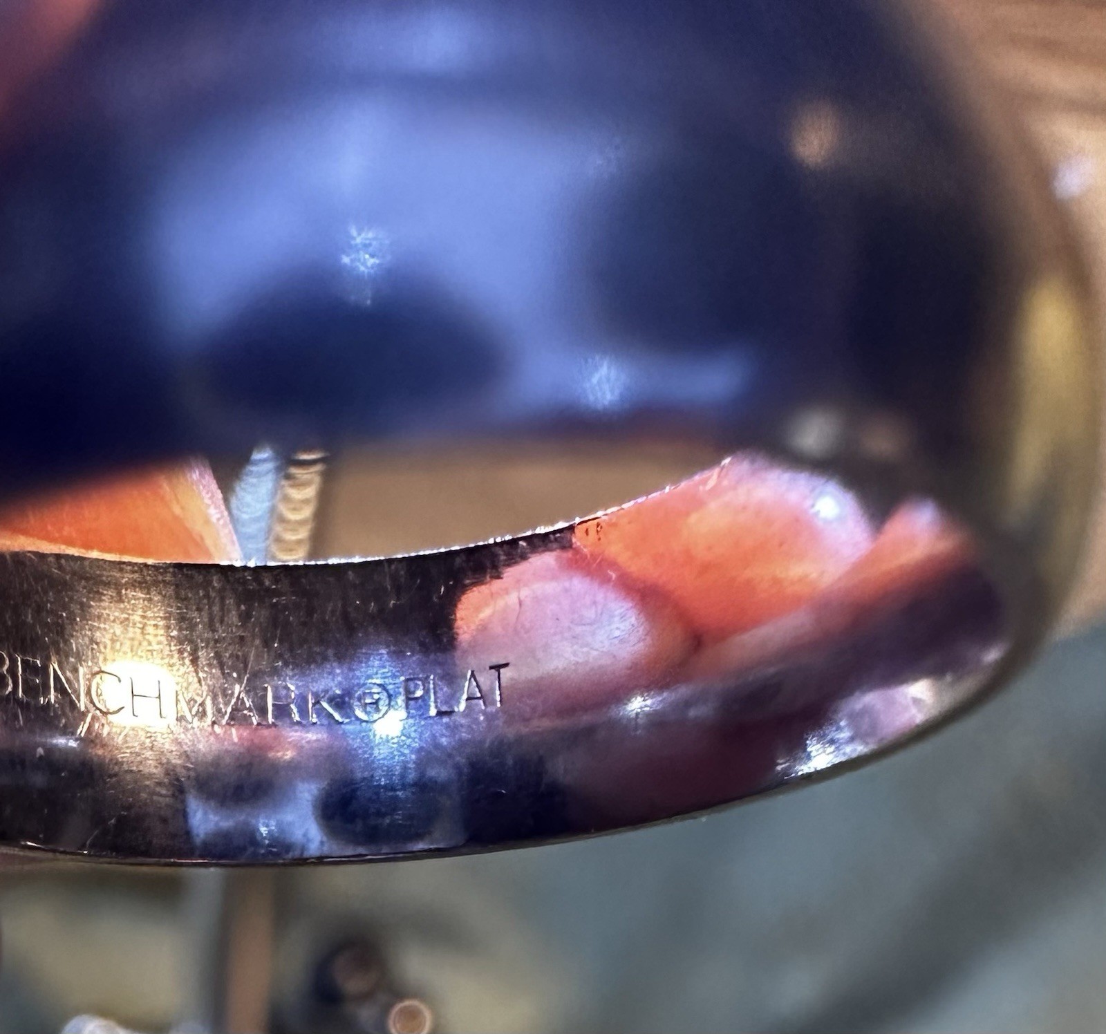 Platinum 950 Signed Wedding Band Ring 6mm Width Size 6 No Stone Marked PLAT